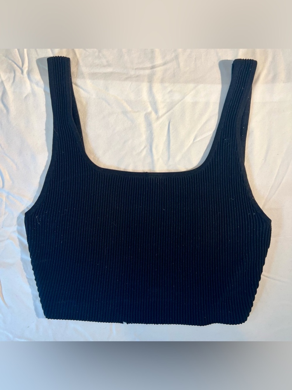 Aritzia Sculpt Knit Square-Neck Crop Tank Top